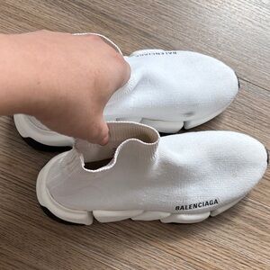 Balenciaga White Slip-On Sneakers